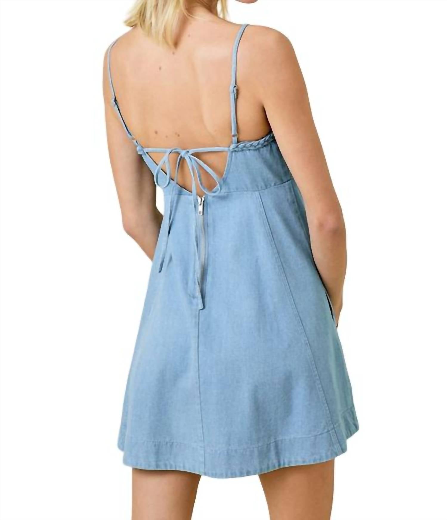 Day + Moon - Denim Knot Mini Dress