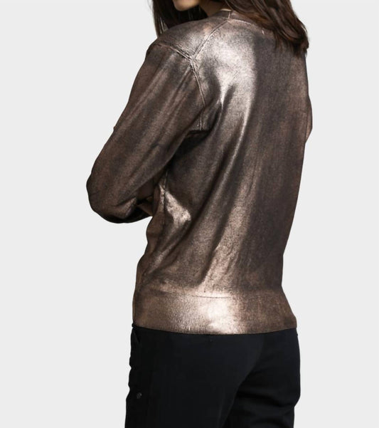 Minnie Rose - Metallic Print Cardigan