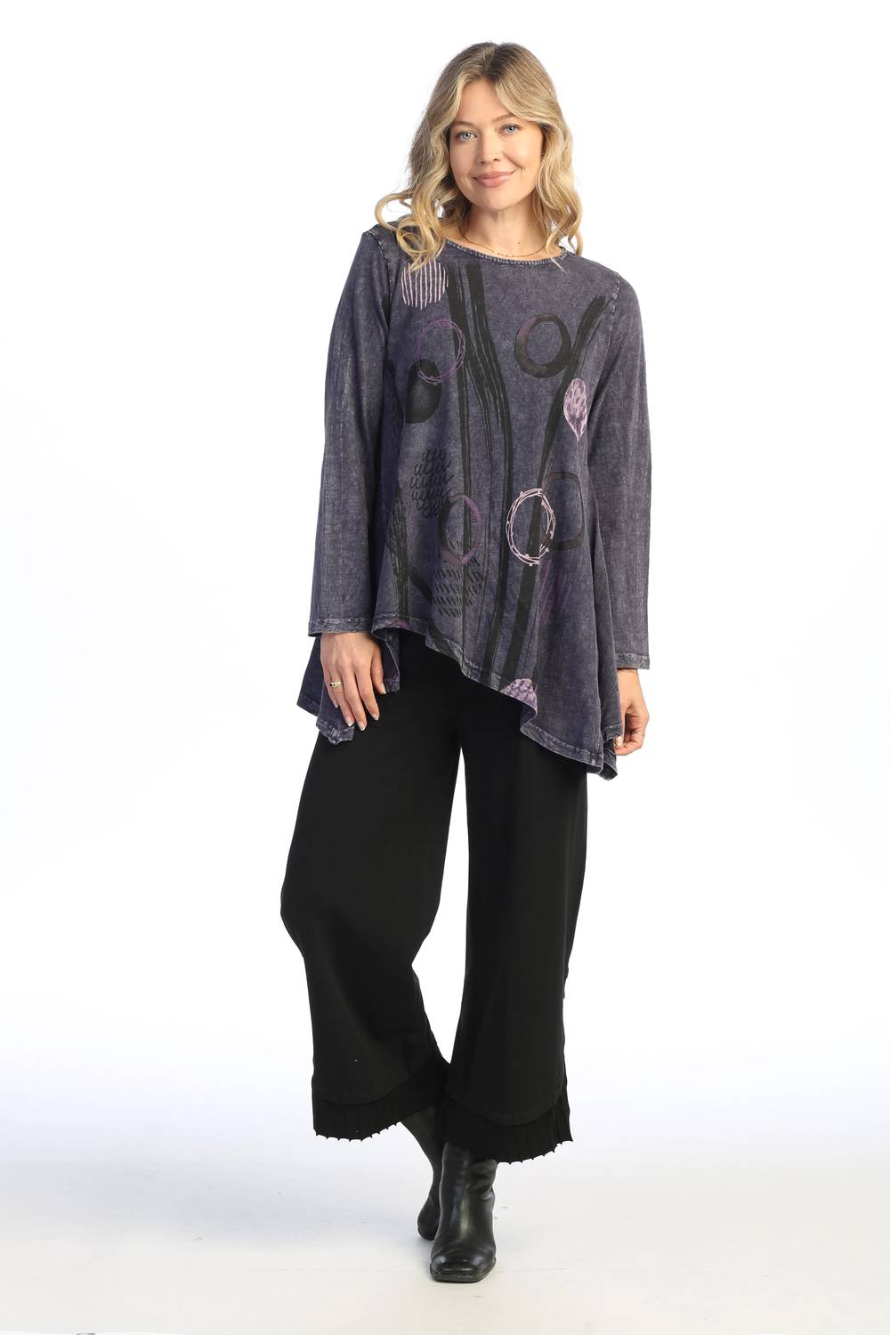 Jess & Jane - Staccato Mineral Washed Asymmetric Hem Top