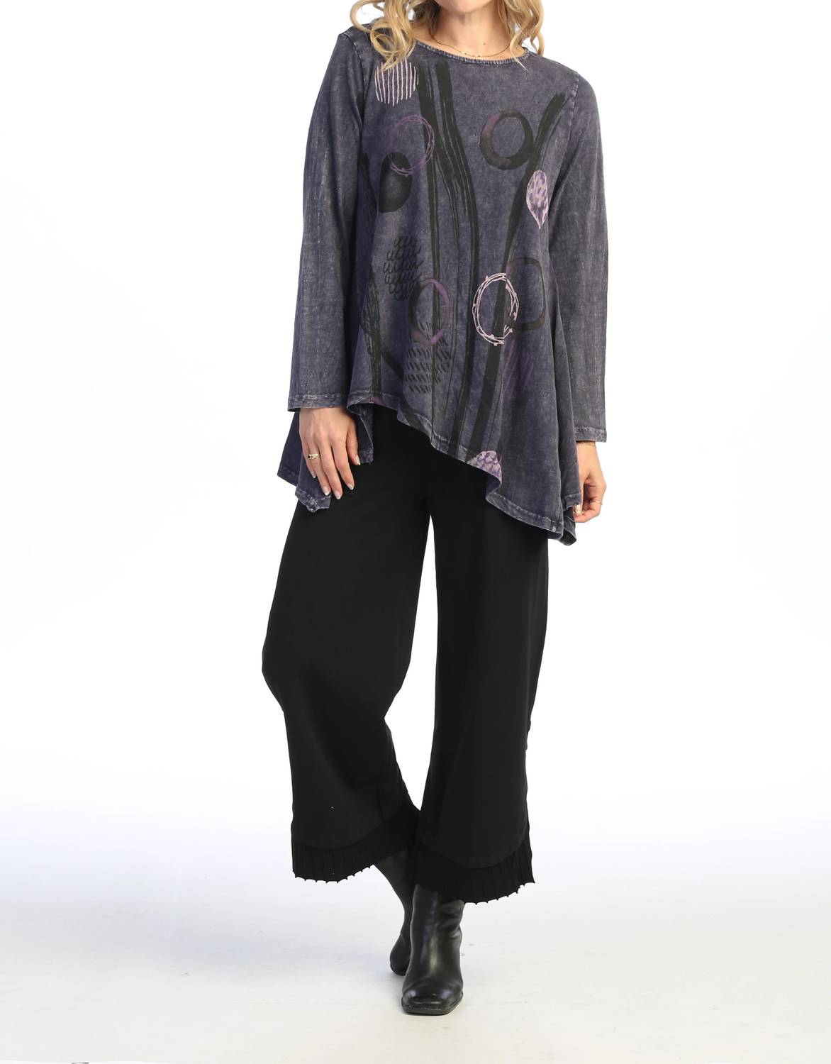 Jess & Jane - Staccato Mineral Washed Asymmetric Hem Top