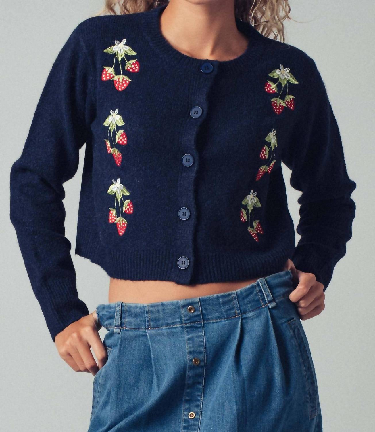 Urban Daizy - Katy Strawberry Knit Cardigan