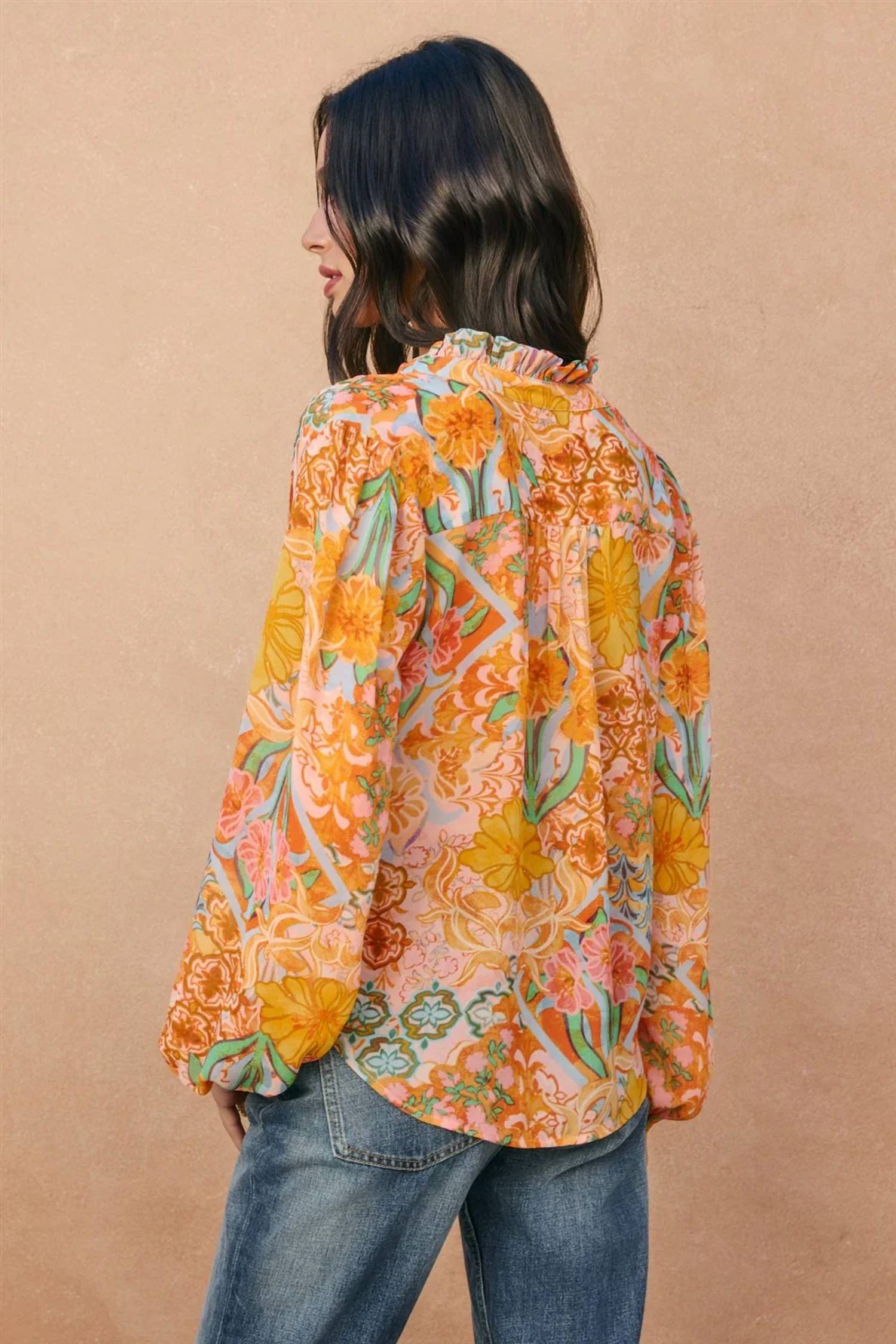 Dress Forum - Paisley Print Balloon Sleeve Blouse