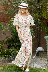 Lime + Chili - Ott Print V-neck Maxi Dress