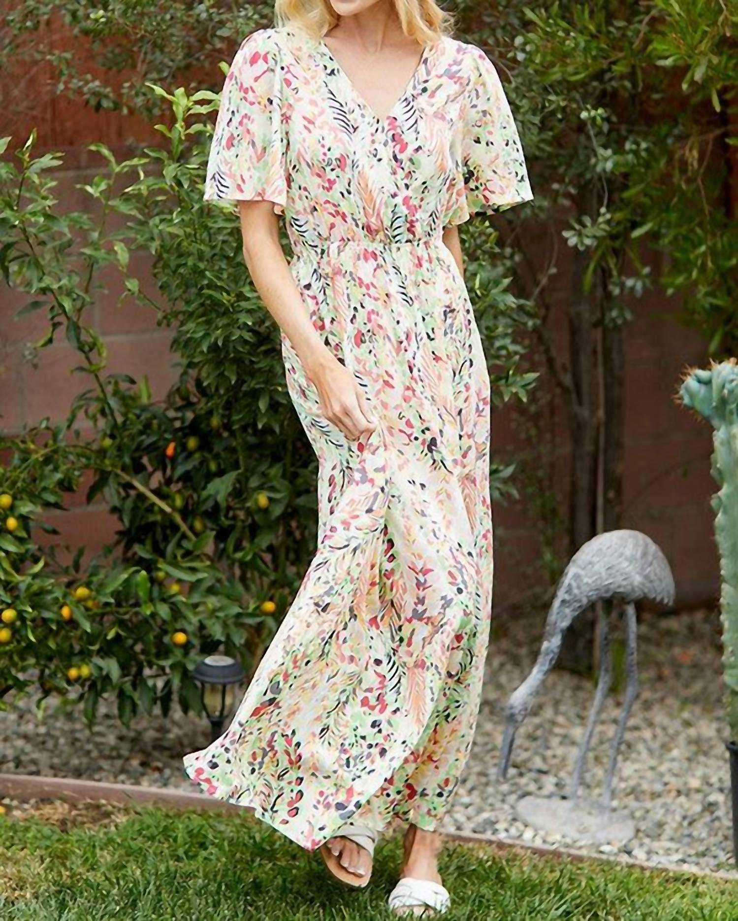 Lime + Chili - Ott Print V-neck Maxi Dress