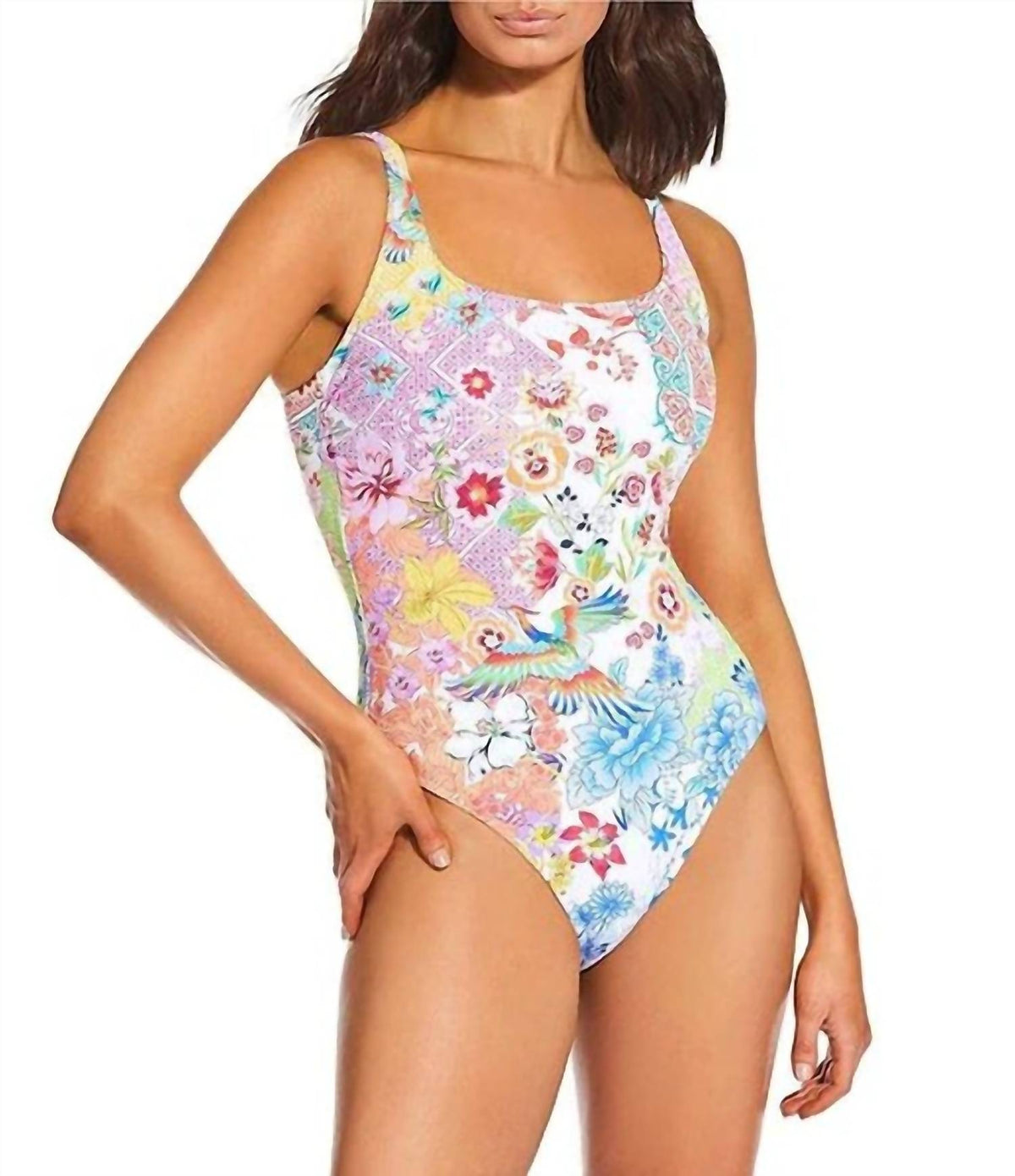 Johnny Was - REVERSE PIQUE TANK ONE PIECE