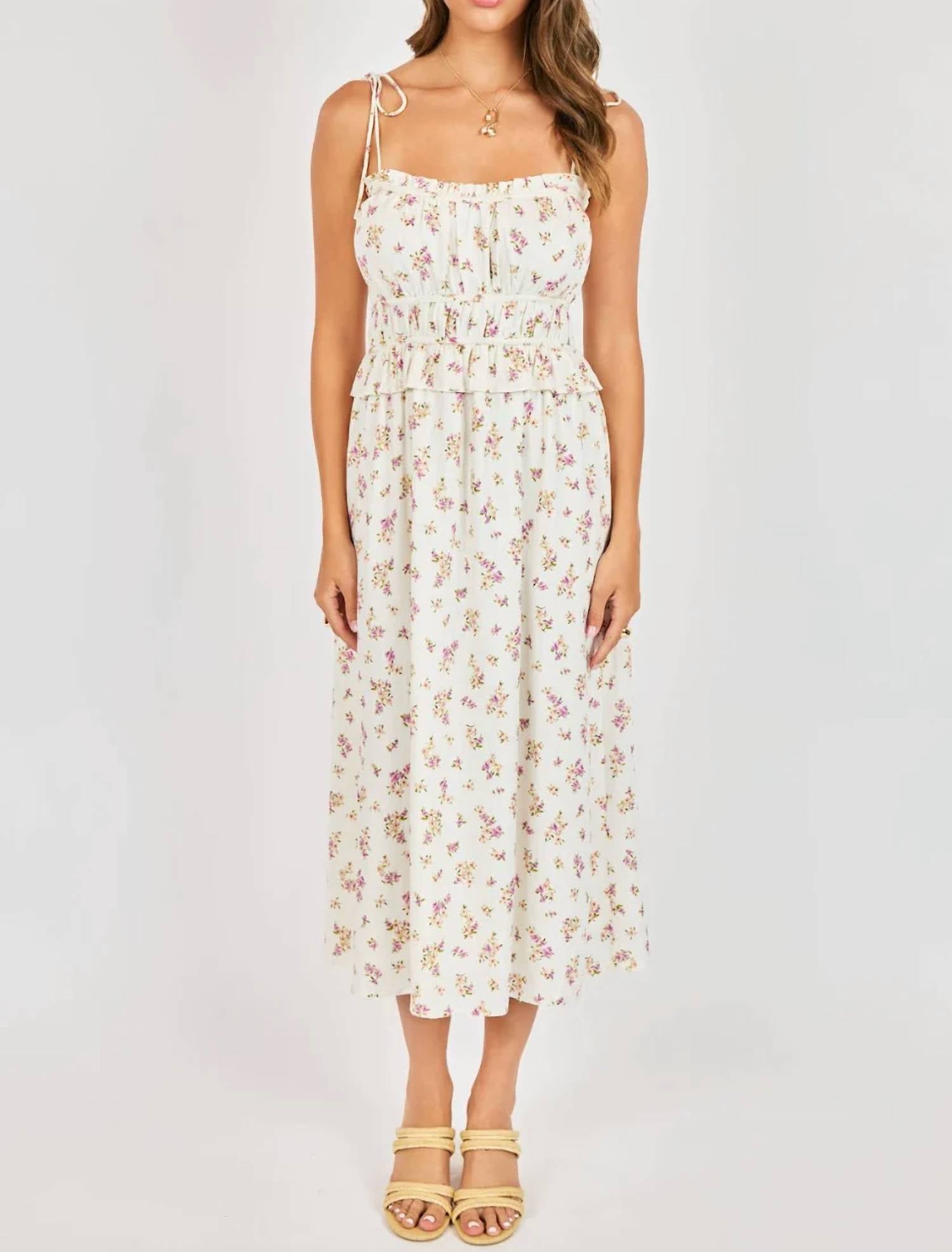 Sadie & Sage - Bouquet Sweetheart Midi Dress