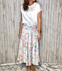 Charlie B - Floral Pastel Satin Skirt