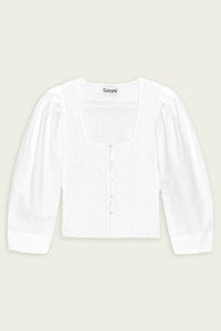 Ganni - Cotton Poplin Smock Blouse