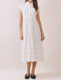 Tcec - Classic Shirt Pleated Dress
