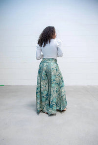 Paani - Paisley Palazzo Wide-leg Pants