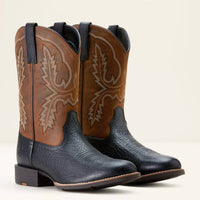 ARIAT Men's Sport Stratten Cowboy Boot - Wide in black adobe weathered chestnut - men's boots - view 4