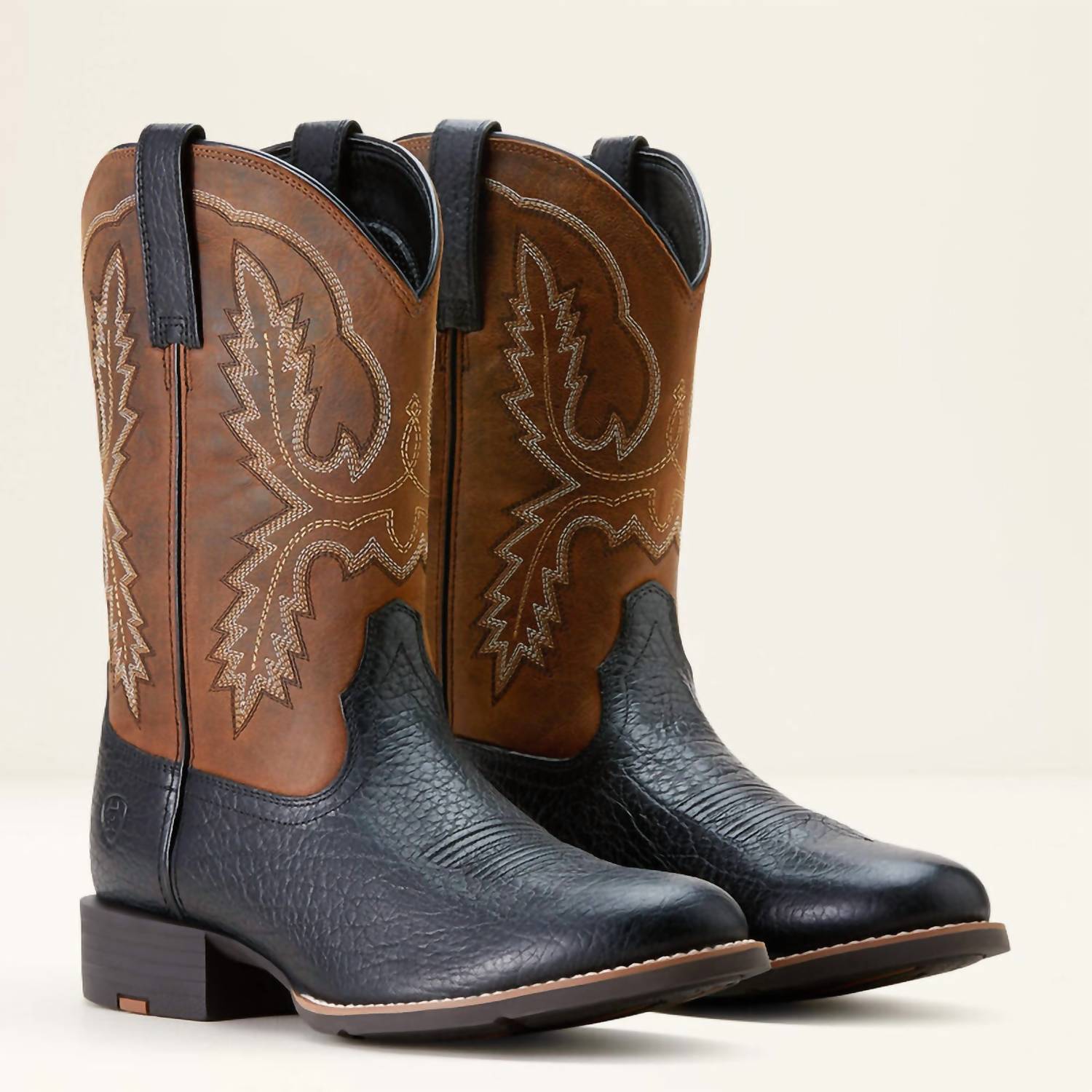 ARIAT Men's Sport Stratten Cowboy Boot - Wide in black adobe weathered chestnut - men's boots - view 4