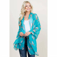 La Soul - Women's Cute Tabby Cat On Lightweight Boho Printed Scarf Wrap