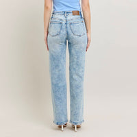 Judy Blue - High Waisted Mineral Wash Destroy 90's Straight Leg Jeans
