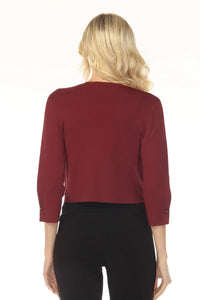 Joseph Ribkoff - Pearl Accent 3/4 Sleeve Cropped Cover-up