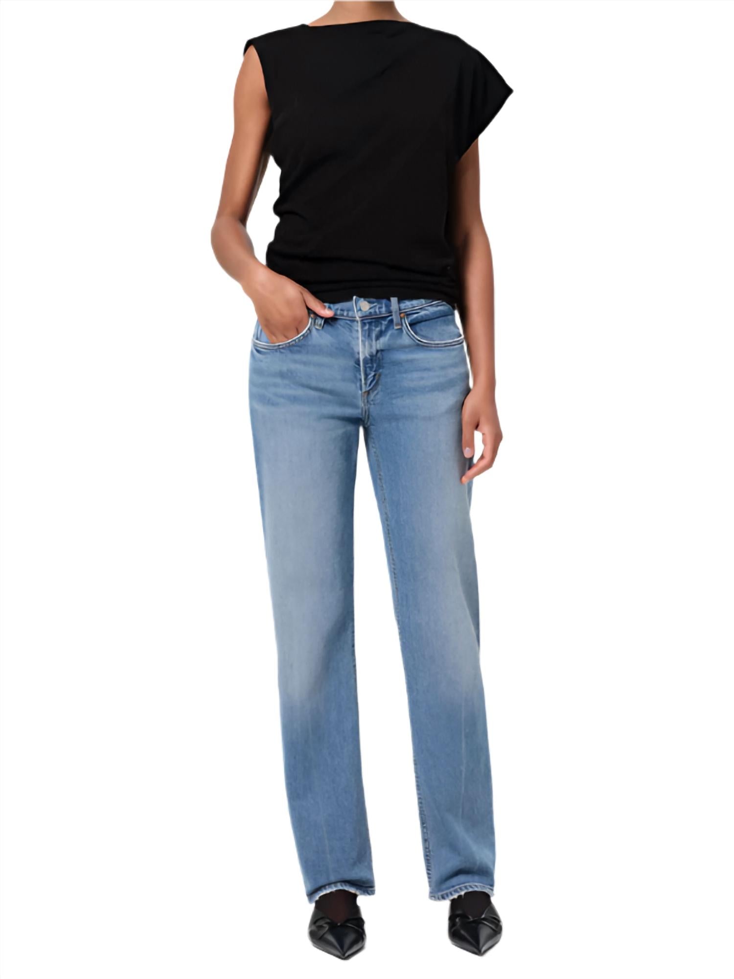 AGOLDE Low Rise Slim Stretch Jeans in kindle 1 - women's jeans