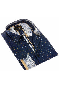 Eight X - Dots Button Down Print Shirt With Trim