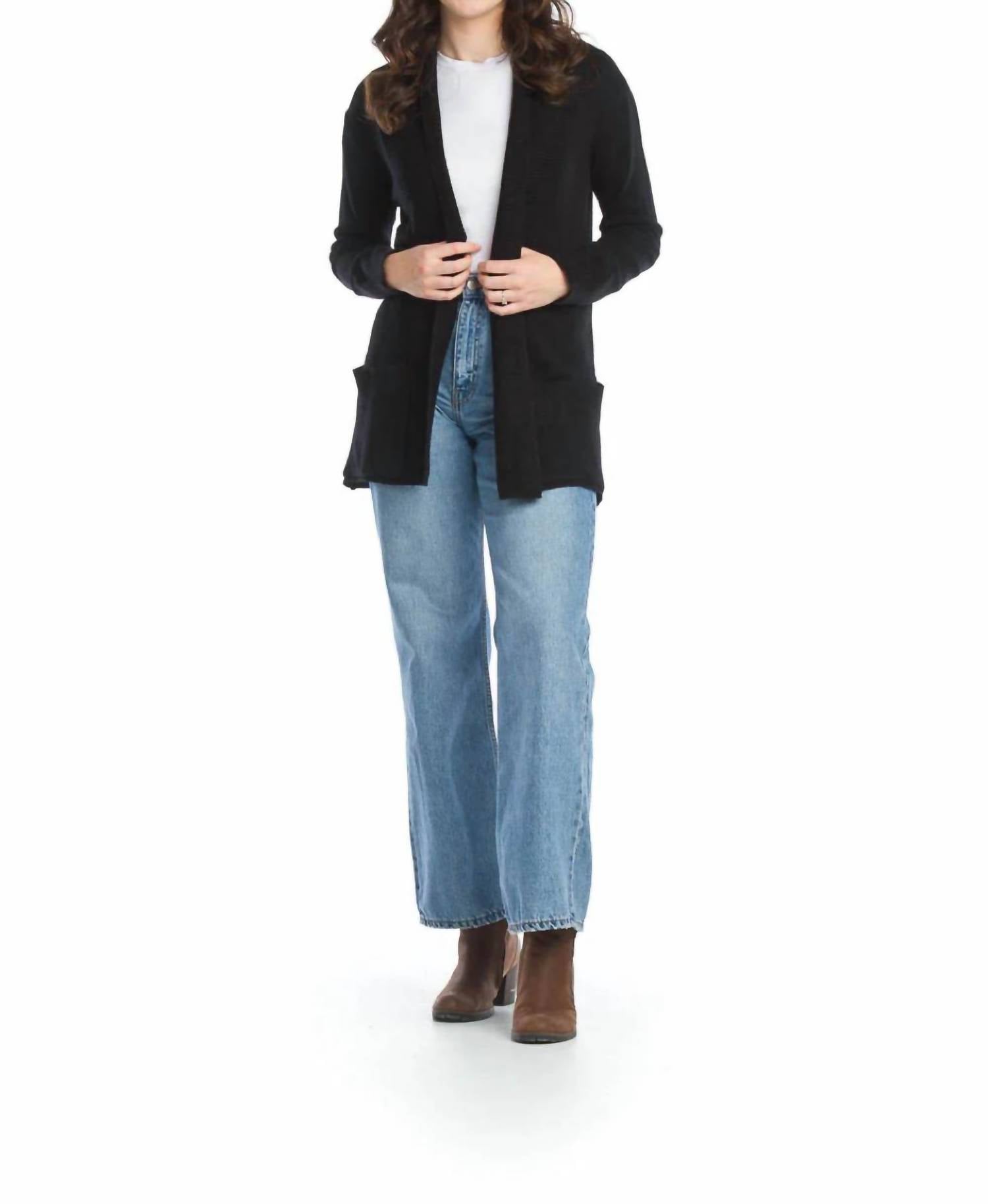 Papillon - Heathered Soft Ribbed Cardigan With Pockets