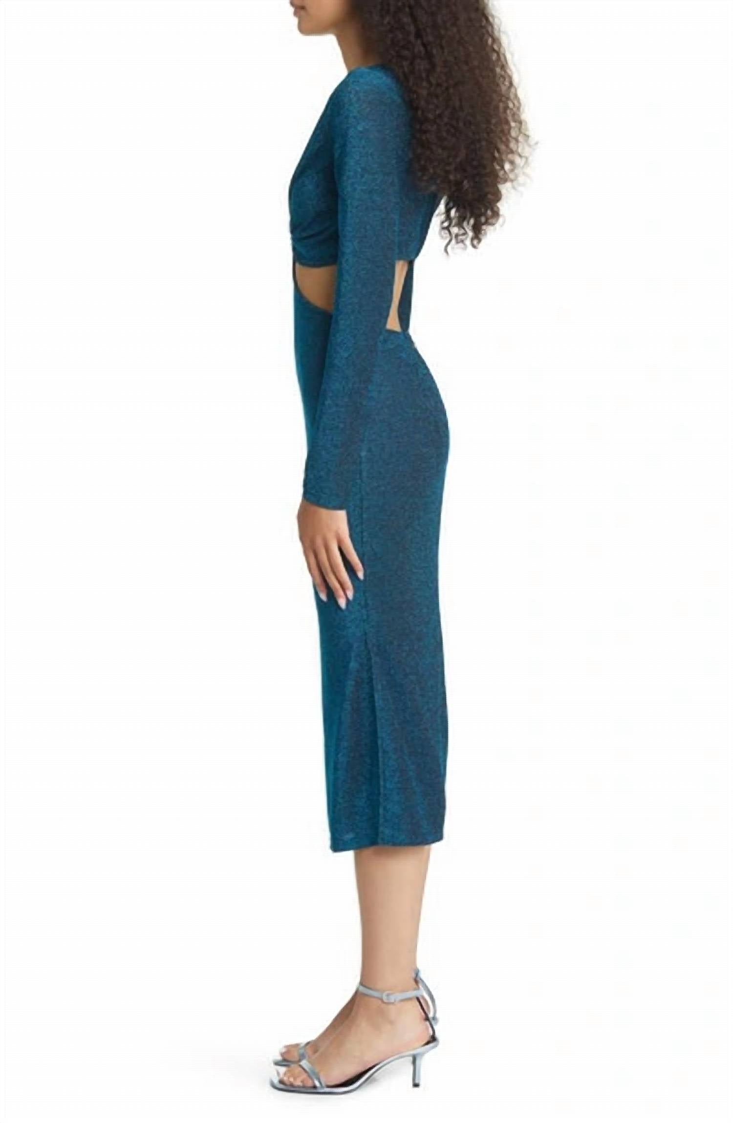 Lulus - Sparks Of Love Cutout Long Sleeve Midi Dress