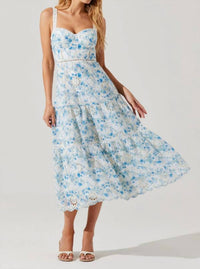 Astr - Pellagia Floral Eyelet Midi Dress