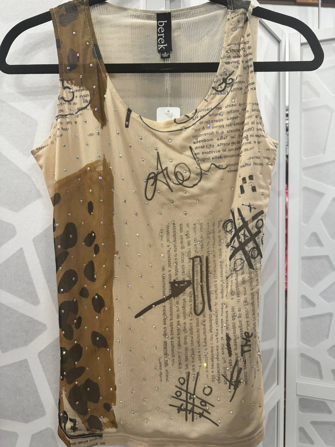 Berek - Women's Cheetah Print Text Tank Top