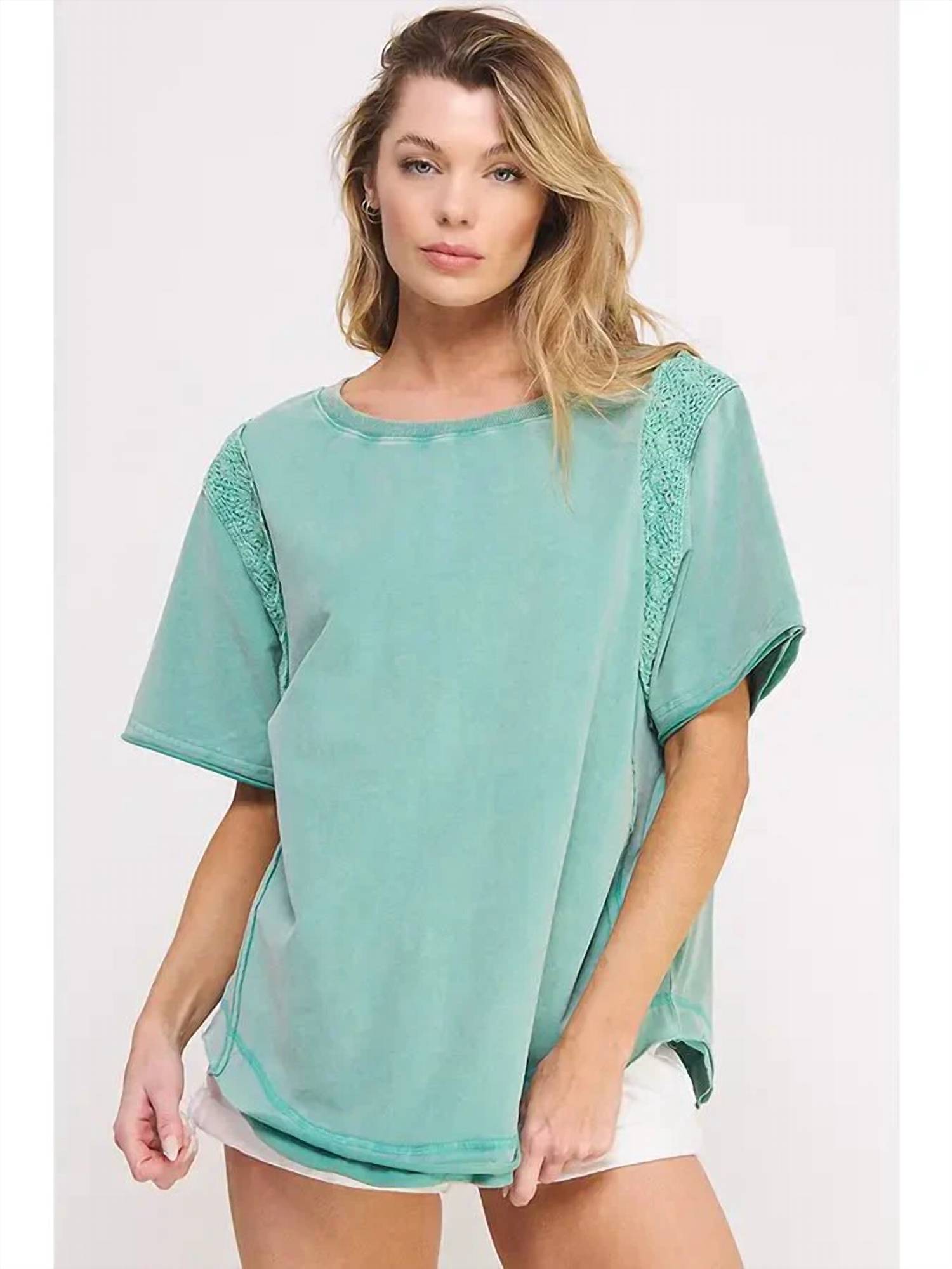 Jade By Jane - Race Panel Short Sleeve Top