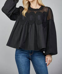 Fate Mixed Emotions Blouse in black - women's blouse - detail view