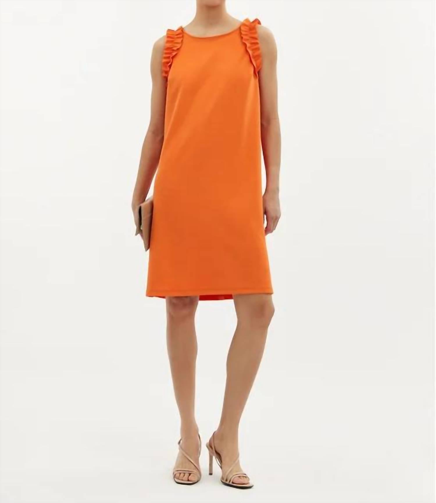 Joseph Ribkoff Sleeveless Shift Dress in orange - women's dress - view 5