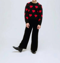 Compania Fantastica Small Heart Knit Sweater Jumper in black - kids' sweater