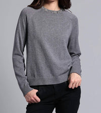 Minnie Rose - Cotton Cashmere Raglan Crew Jewel Neck Top