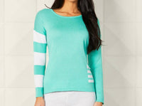 Angel Apparel - Crewneck Stripe Arm Pocket Top