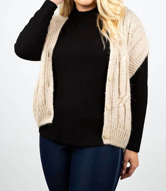 Summum - Airy Alpaca Knit Sleeveless Cardigan - Plus