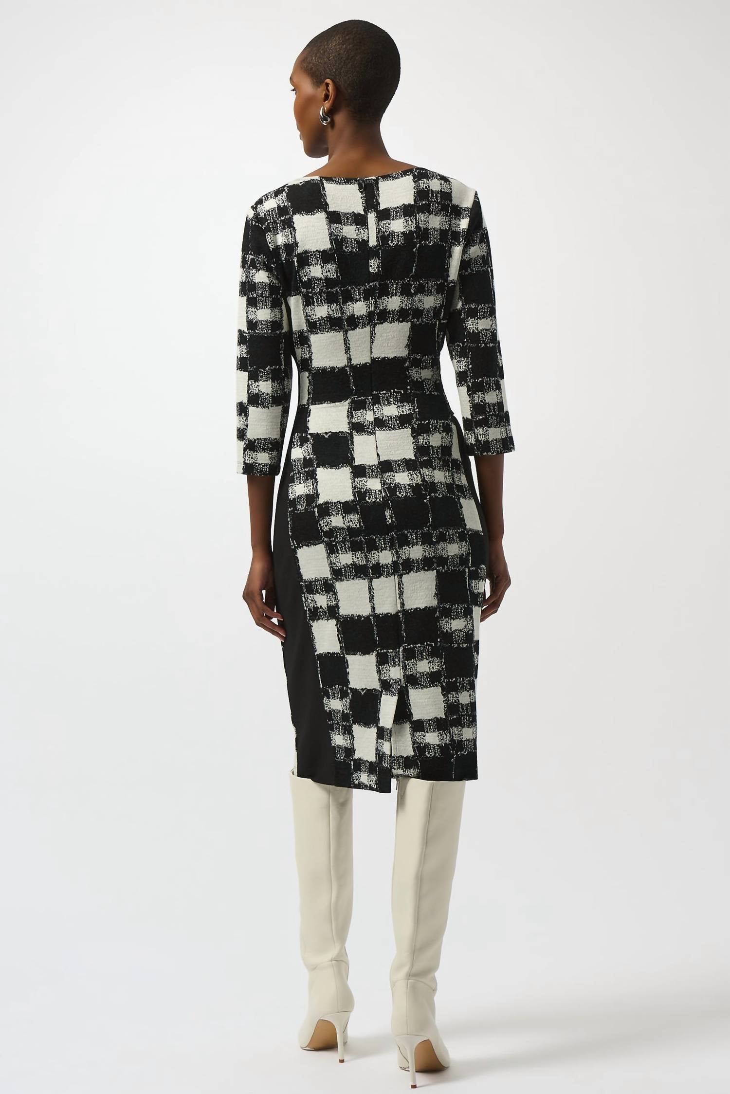 Joseph Ribkoff - Women's Jacquard Plaid Print Sheath Dress