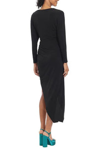 Donna Morgan - Long Sleeve Faux Wrap Oblique Dress