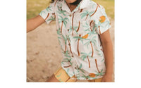 Pepita & Me - Kids' Guayabera Palm Short Sleeve Shirt