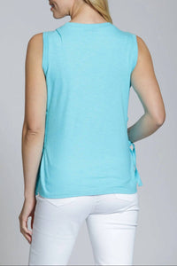 Apny - Sleeveless Lace Up Tee