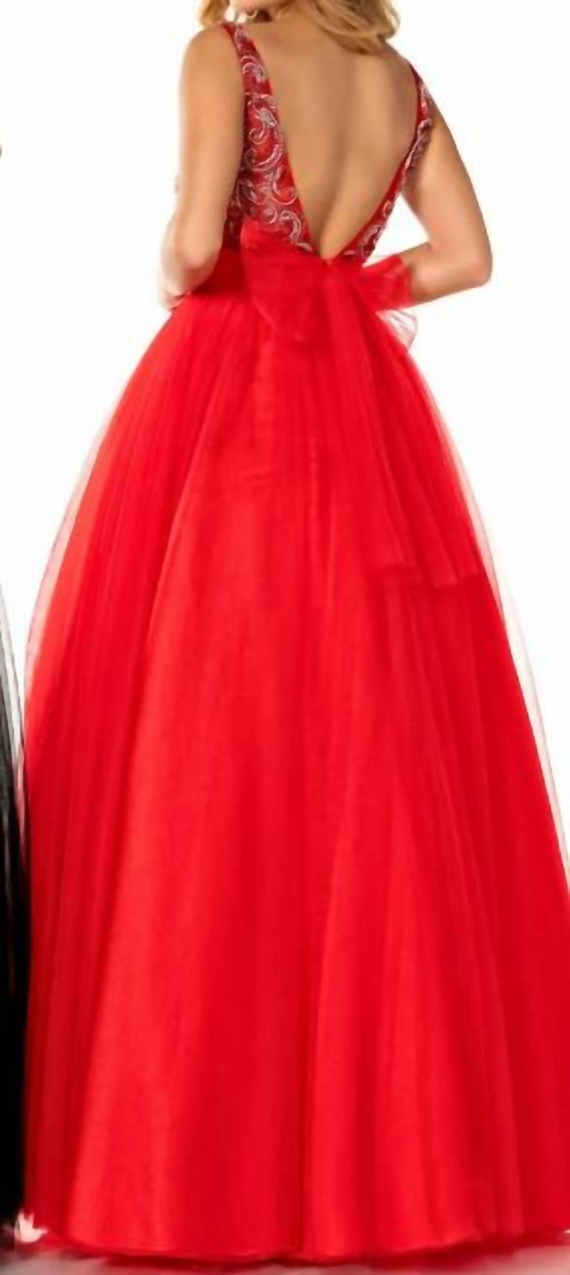 Karishma Creations Women's Prom Dress in red - women's dress - detail view