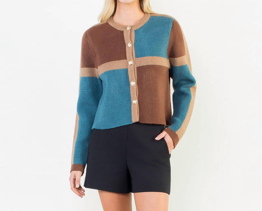 Thml - Colorblock Long Sleeve Cardigan