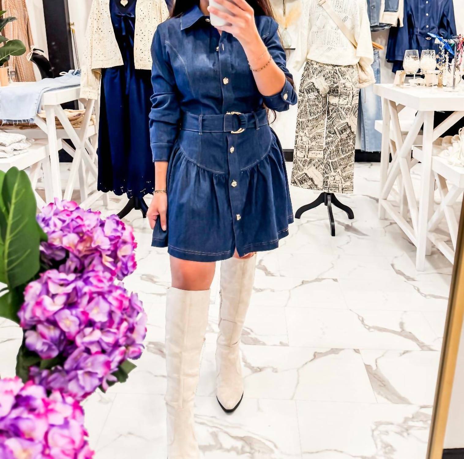 Edit By Nine - Women's Back To Work Denim Dress
