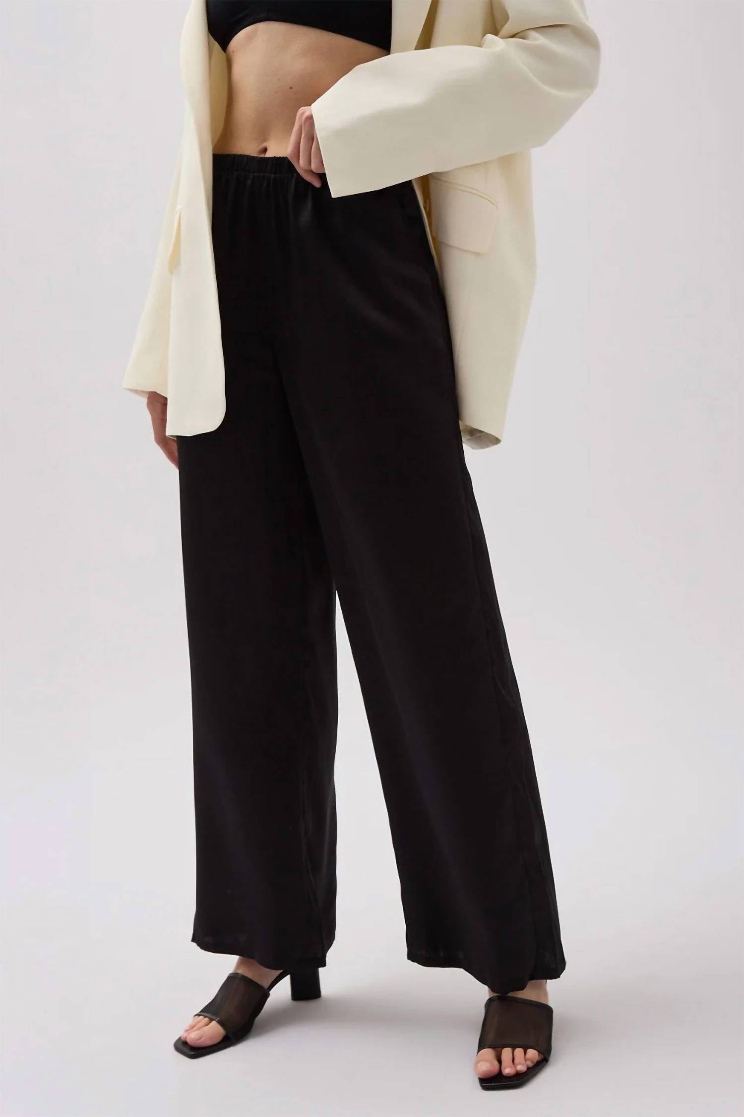 Richer Poorer - Silk Satin Wide Leg Pant
