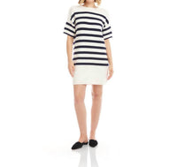Karen Kane Stripe Sweater Dress in white - women's dress