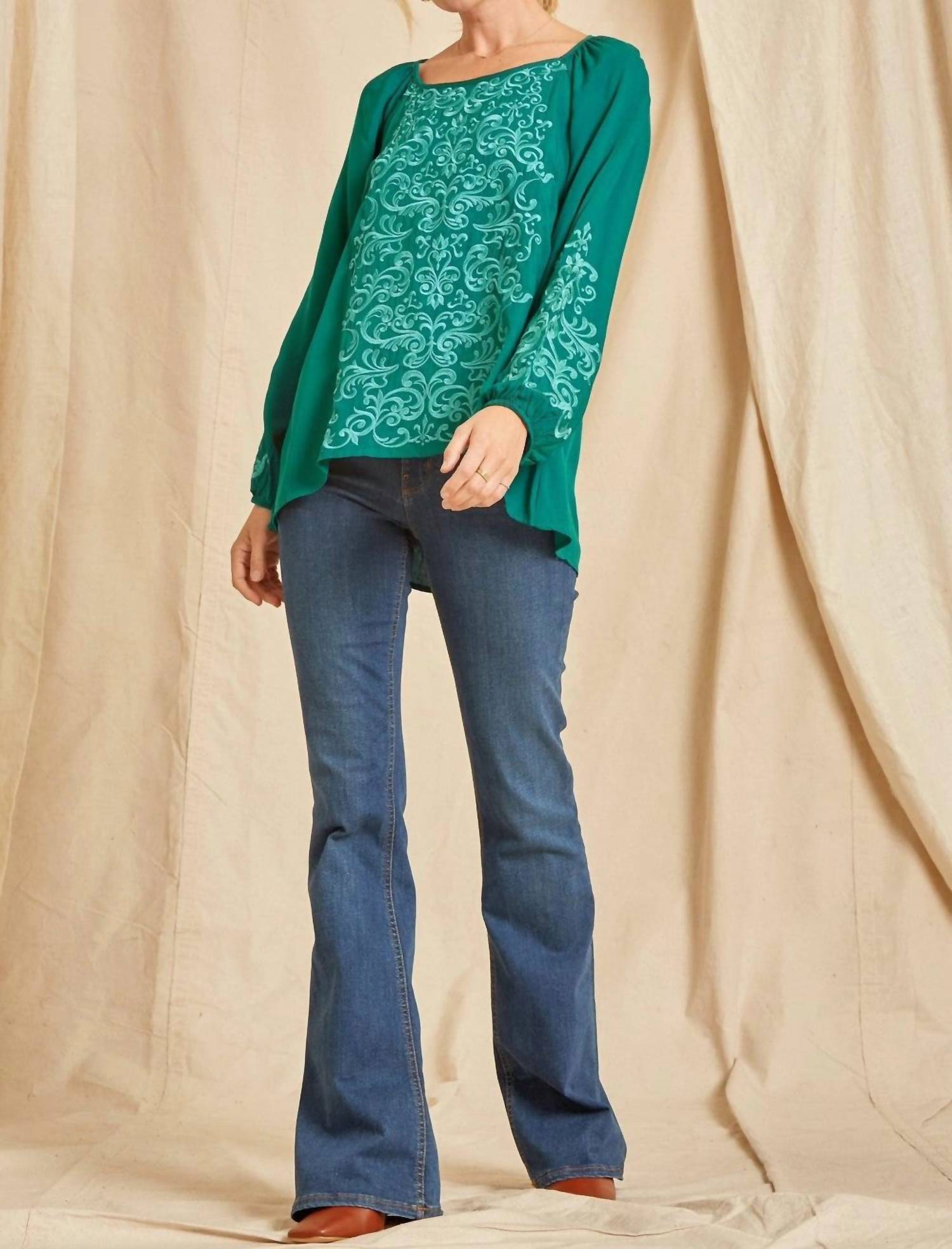 Andree By Unit - Tonal Embroidered Blouse