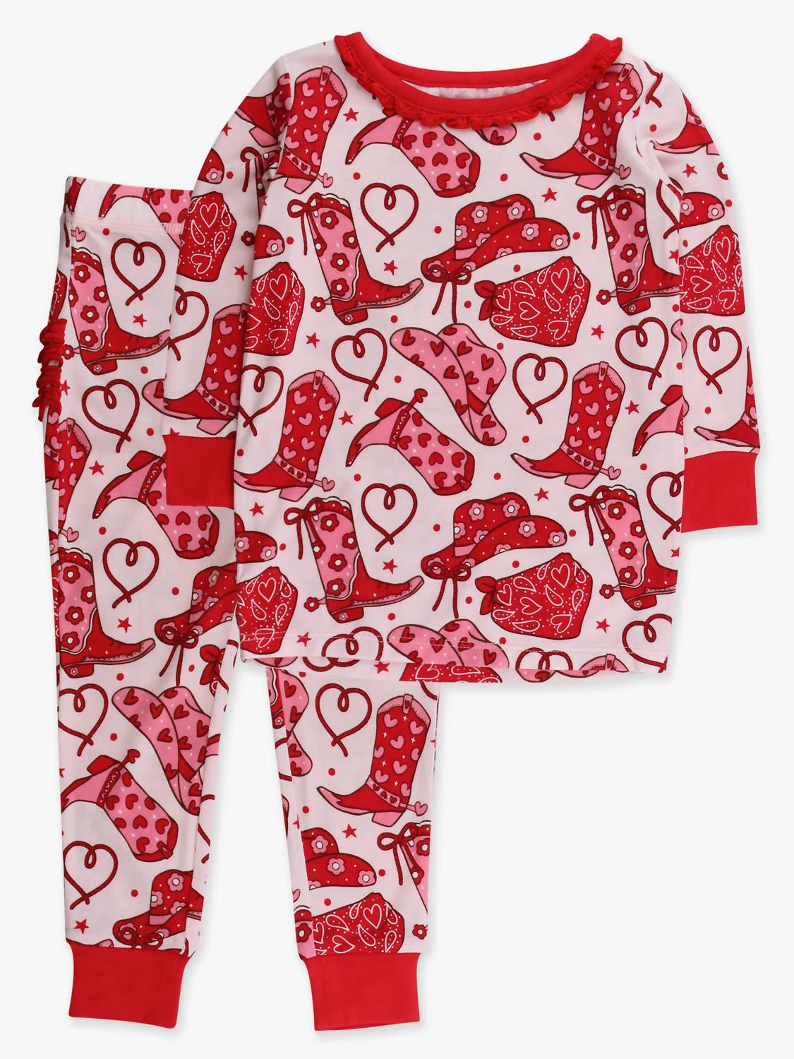 Rufflebutts - Girl's Softsnooze Ruffle Long Sleeve Pajama Set With Signature Rear Ruffles