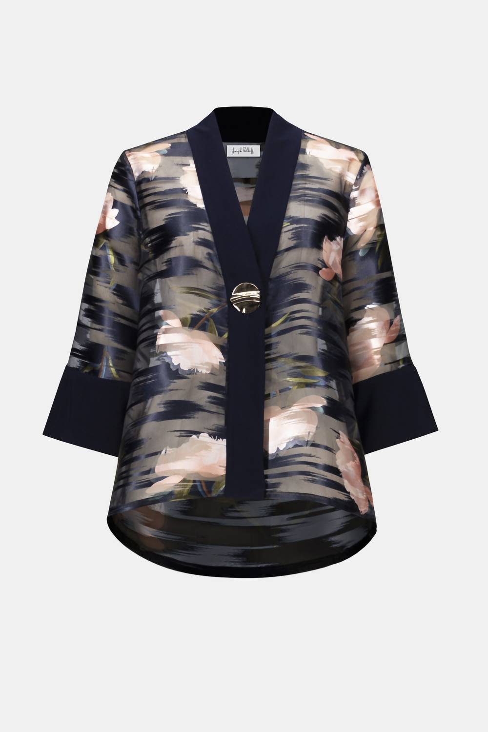 Joseph Ribkoff - Signature Jacquard Organza Floral Print Swing Jacket