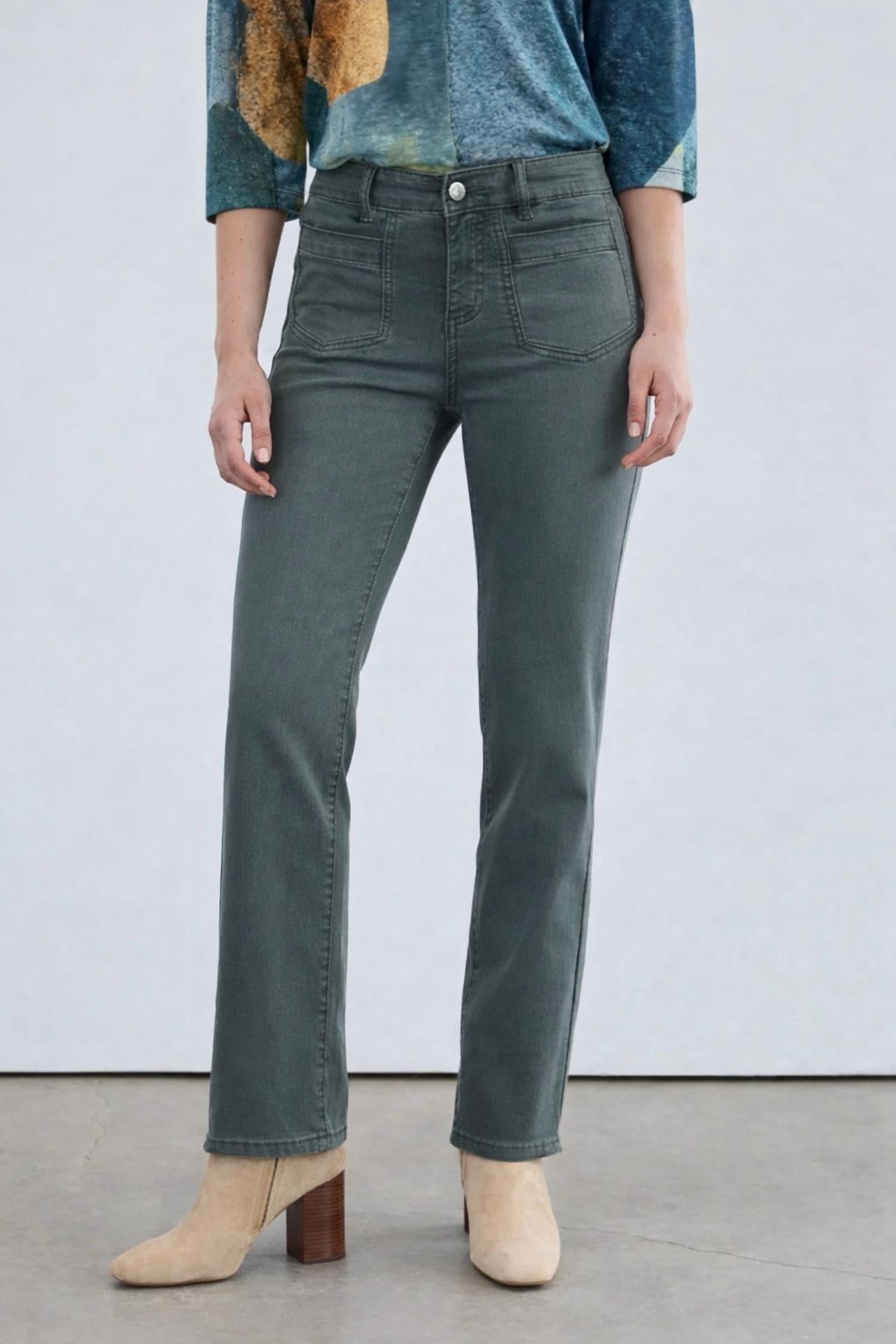 FDJ Christina straight leg jean in spruce - women's jeans