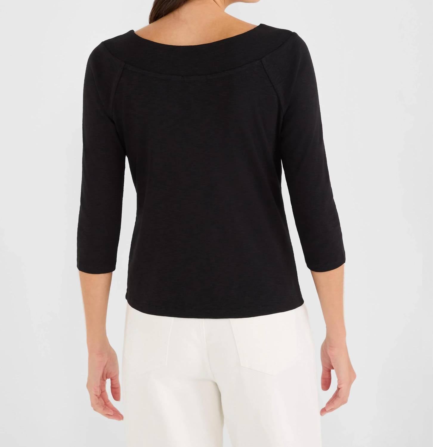Nic + Zoe - 3/4 Sleeve Boat Neck Tee