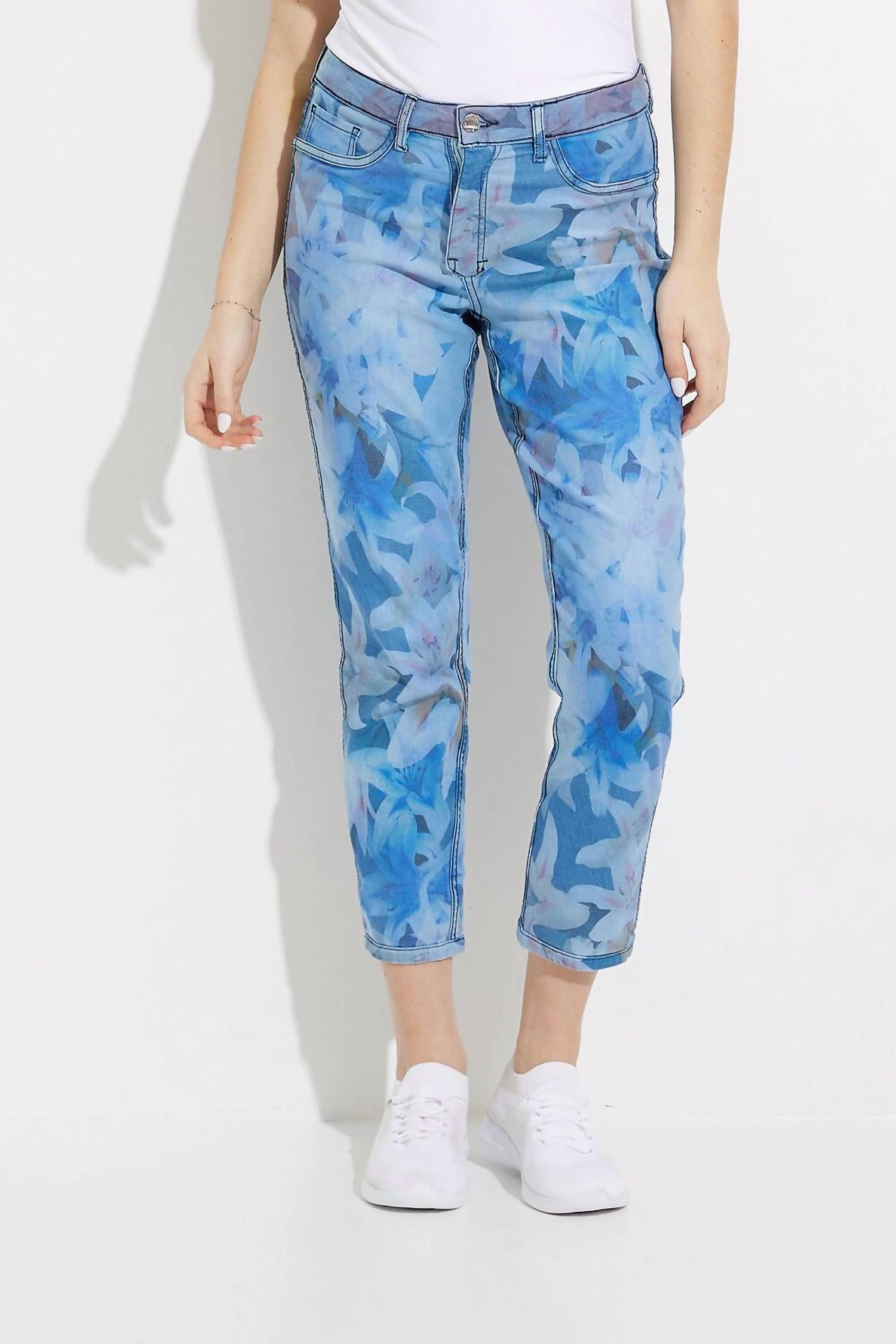 Joseph Ribkoff - Relaxed Floral Mid-rise Jeans