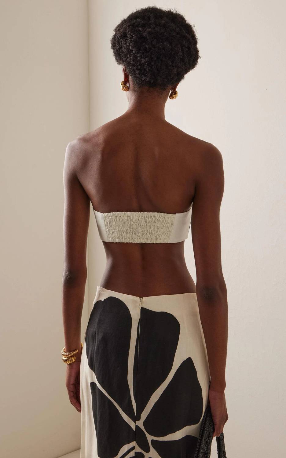 Cala de la Cruz Santa Cruz Top in ivory marfil - women's shirt - detail view