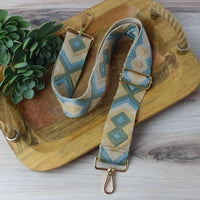 Lauren Lane - Women's Geometric Woven Adjustable Crossbody Strap