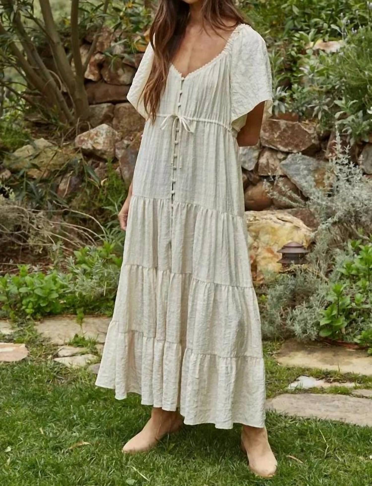 By Together - Sweetheart Tiered Flare Maxi Dress